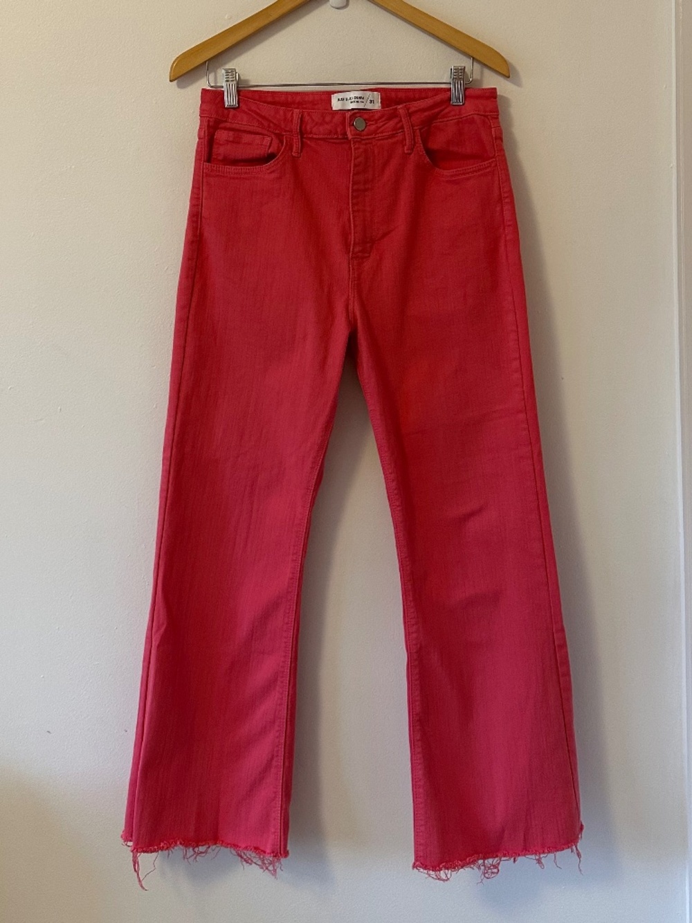 Just Black Denim Hot Pink Kick Flare High Waist Jeans | Size 31